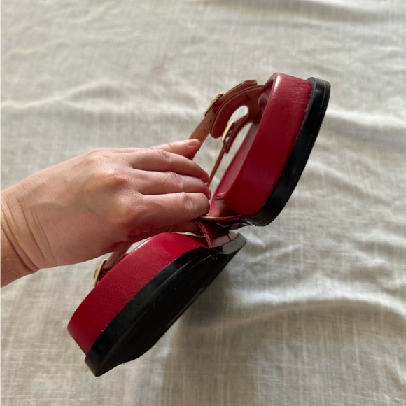 J. Crew Colbie Buckle Sandals in Red Leather - Picture 5 of 6
